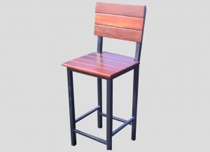 bar stool steel timber backrest