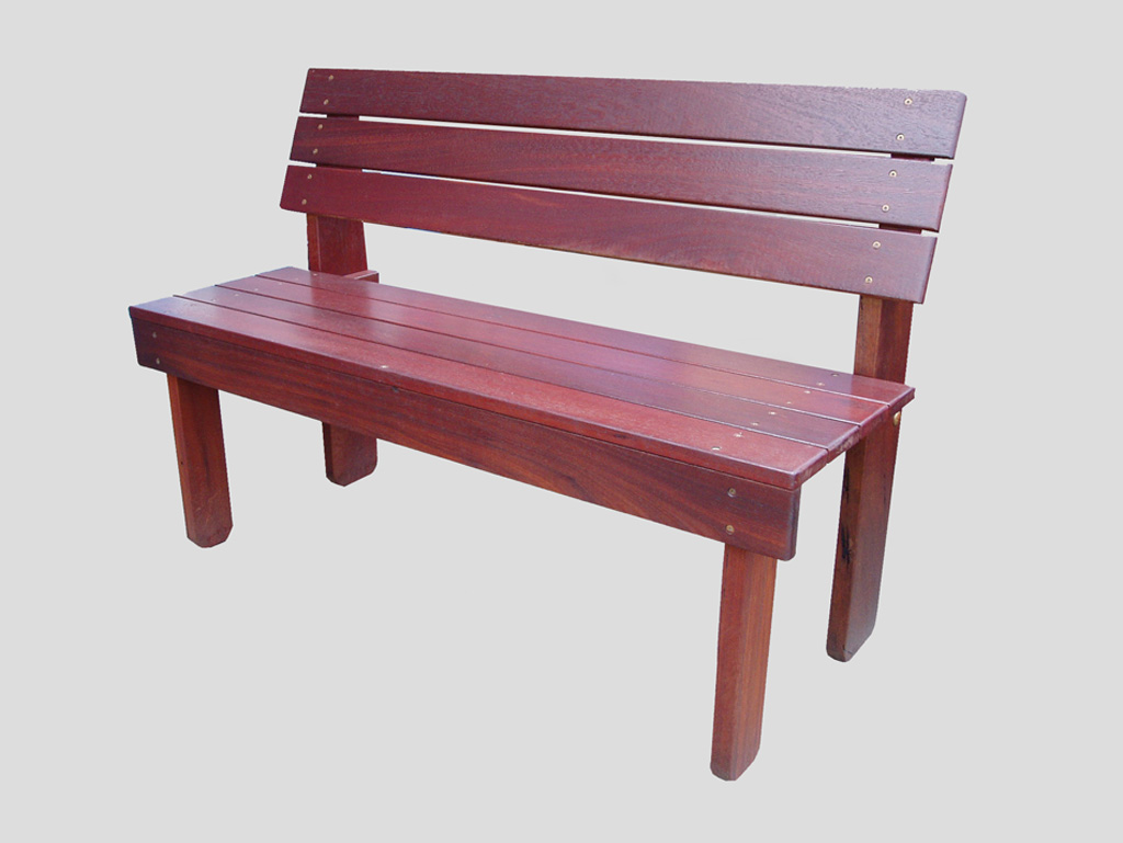 All Jarrah Bench Seat With Backrest, Outdoor Bench Seat With Backrest