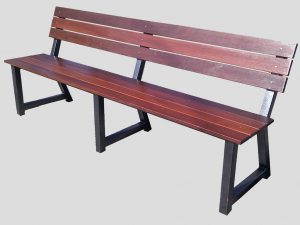 Park bench with jarrah slats