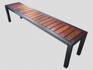 Outdoor seat with jarrah recessed into top