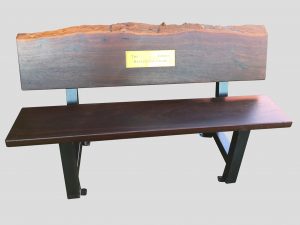 bench seat outdoor natural edge backrest