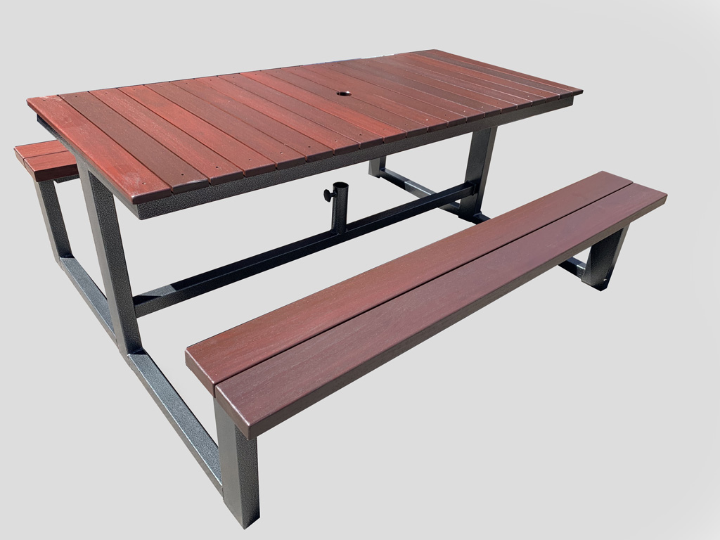 outdoor table steel frame picnic bench